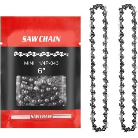 cadenas de repuesto para mini motosierras eléctricas de 6 pulgadas, cadena de motosierra con 37 eslabones de transmisión, paso de 1/4 de pulgada, longitud de corte efectiva 15 cm
