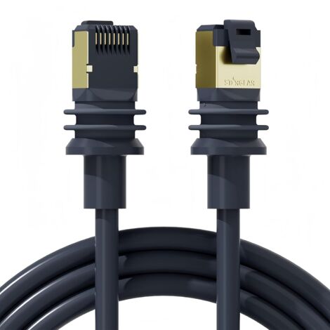 Kit de cable satelital rectangular Starlink Gen 3 RJ45 V3 (5 m/16,4 pies), cable de repuesto, cable de extensión con tapa a prueba de polvo, accesorios Starlink, resistente al agua, gris, velocidades 