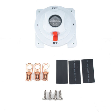 Selector de batería, selector de batería doble, 300 A, 4 posiciones, interruptor de desconexión de batería, 6-32 V, para autocaravanas, yates y camiones. (1/4)