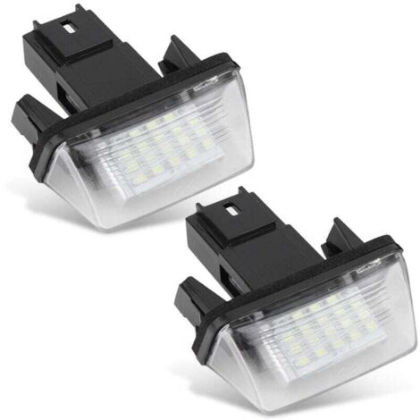 Juego de 2 luces de matrícula, 18 LED, izquierda y derecha, para C3 2002-2009 / BERLINGO / 306 307 406 5008 (1/4)
