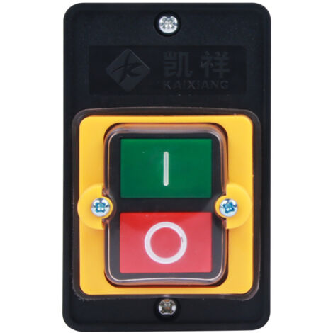 Interruptor pulsador monofásico/trifásico de 220 V/380 V CA, 10 A, resistente al agua, con carcasa, botón de encendido/apagado, para máquina herramienta.
