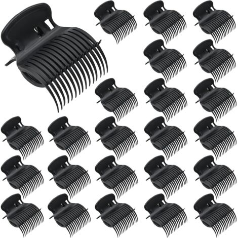 Juego de 24 pinzas de repuesto para rizador de pelo para mujeres y niñas (24 piezas negras) (1/5)