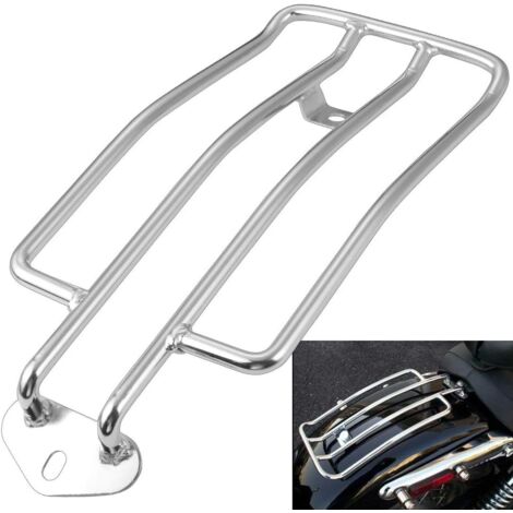 Portaequipajes para motocicleta, soporte para tablet para asiento de pasajero, 280 mm (11 pulgadas), plateado, compatible con Harley XL Sportster 883 XL1200 1985-2003 (1/5)