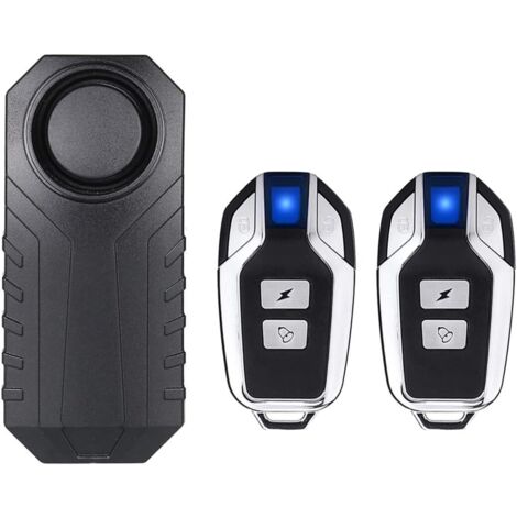 Sistema de alarma antirrobo para motocicleta/bicicleta, resistente al agua, de 113 dB, con sensor de vibración y movimiento (2 controles remotos incluidos) (1/5)