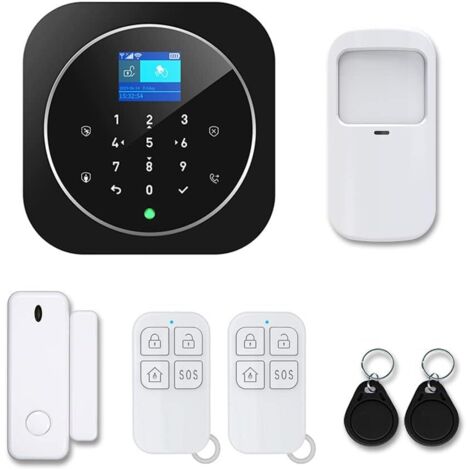 Sistema de seguridad inteligente para el hogar con control por aplicación, Wi-Fi, GSM y 2G, sistema de alarma antirrobo con sensor de movimiento de puerta para casa, apartamento y oficina.