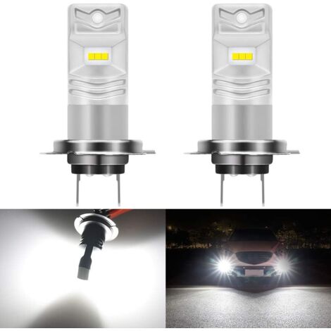 Bombilla LED antiniebla H7, máx. 80 W, chip CSP, 1600 lúmenes, blanco 6500 K, luz antiniebla o luz diurna (DRL), paquete de 2 (1/5)