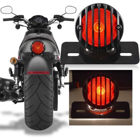 Zapata de freno redonda de metal para Harley Bobber Custom Chopper, negra, transparente, April IA Mana