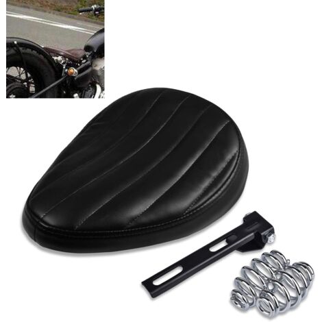 Asiento de cuero universal para motocicletas cruiser, bobber, chopper, Harley, Honda, Yamaha, Suzuki y Kawasaki.