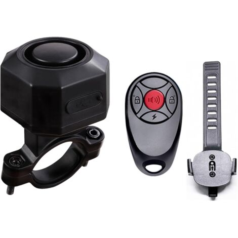 Sistema de alarma para bicicleta eléctrica con soporte - Alarma con control remoto y detección de movimiento - Inalámbrica - Protección antirrobo por vibración - Para motocicletas, scooters y automóvi (1/5)