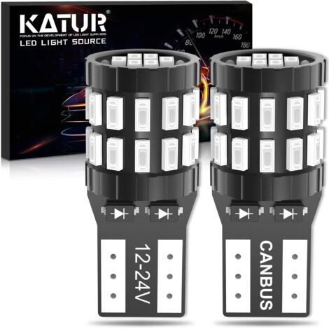 Bombilla LED roja brillante sin errores, 194 W5W, 168 T10 LED CANBUS 30-SMD 3014, 12-24 V, repuesto para luz interior de coche, luz de matrícula (versión mejorada). (1/5)