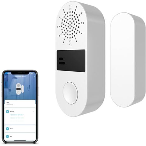 Sensor de puerta Wi-Fi inteligente, no requiere concentrador, alarma de puerta inalámbrica con potente sirena de 130 dB y notificaciones en tiempo real en su teléfono inteligente.