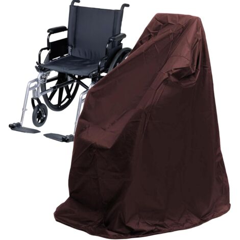 Funda impermeable para silla de ruedas - Funda protectora impermeable para sillas de ruedas eléctricas - Funda protectora Oxford resistente al viento para uso en exteriores (115 x 65 x 90 cm, marrón) (1/5)