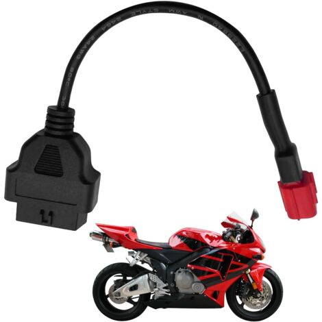 Cable adaptador OBD2 (conector de 6 pines a conector de 16 pines) para motocicletas Euro 5/Euro 6, compatible con Moto Guzzi, Piaggio, KTM, Honda, Suzuki, Yamaha y Kawasaki