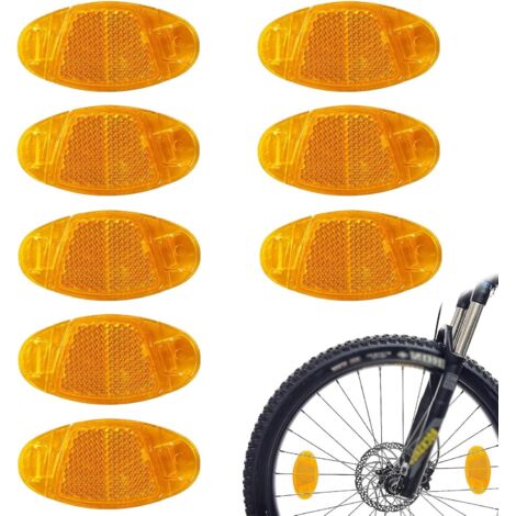 Juego de 8 reflectores para radios de bicicleta extra reforzados con diseño de ojo de gato, para bicicletas de carreras, bicicletas de montaña, bicicletas de trekking, bicicletas de carretera y bicicl