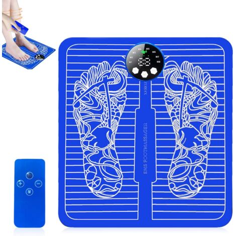 Masajeador de pies EMS con 8 modos y 29 niveles de intensidad, masajeador USB portátil y plegable para relajación muscular, alivio del dolor y mejora de la circulación sanguínea.