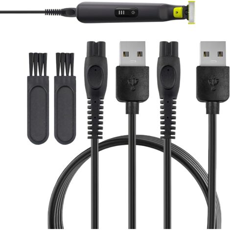Cable de carga USB de 5 V para Philips OneBlade, paquete de 4 cables de carga para recortadoras Philips, compatible con Philips QP2724, QP2834, QP4631, MG9530, X5004, cargador OneBlade Pro 360