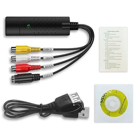 Convertidor digital VHS, convertidor de vídeo USB 2.0, grabador de audio VHS, grabador de vídeo VHS, convertidor digital de TV, compatible con Windows 7/8/10 (1/4)