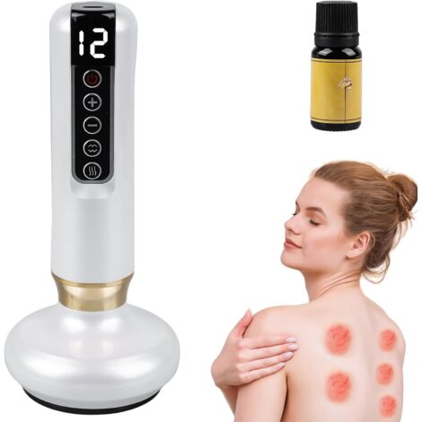 Masajeador eléctrico anticelulítico, ajustable, 12 velocidades, para espalda, cintura, abdomen, brazos, piernas, glúteos (blanco)