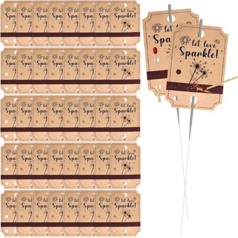 Paquete de 100 etiquetas de papel kraft para velas mágicas - Etiquetas de boda para velas mágicas - Bolsas metálicas con tiras de cerillas - Para fiestas, graduaciones, etc.