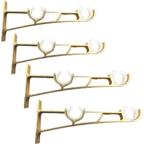Juego de 4 barras de cortina de metal robusto, soporte de barra de cortina, soporte de barra de cortina doble, soporte de cortina, soporte de barra de cortina de aluminio, soporte de barra de cortina 