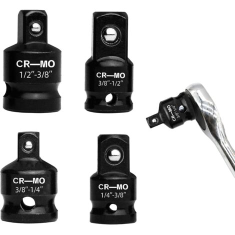 Juego de adaptadores de 1/2" a 3/8", juego de 4 piezas: adaptador de 3/8" a 1/2", adaptador de 1/4" a 1/2", adaptador de dado para portapuntas, adaptador de dado de 1/2" a 3/8" para llaves dinamométri (1/5)