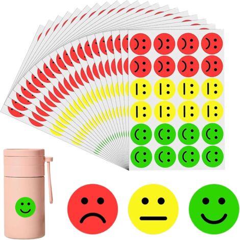 1200 pegatinas de caras sonrientes de 2,5 cm, sistema de recompensa para niños, pegatinas de caras sonrientes, tabla de comportamiento para niños, pegatinas de estado de ánimo para profesores