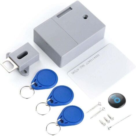 Cerradura magnética, cierrapuertas a batería con sensor de tarjeta IC, cerradura de cajón inteligente DIY, cerradura digital invisible y oculta sin taladrar