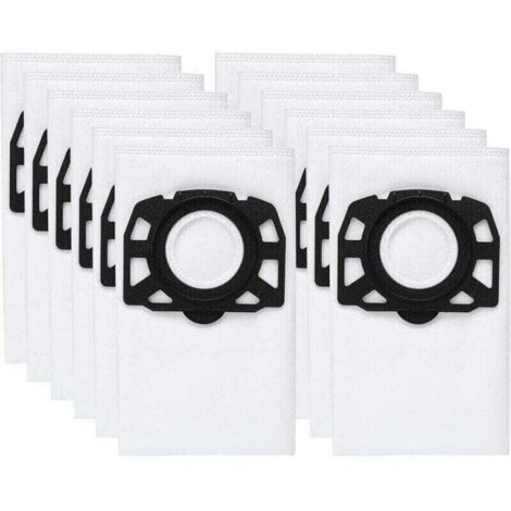 Paquete de 12 bolsas de filtro KFI 487, accesorio para aspiradoras Kärcher WD4, WD5, WD6, MV4, MV5, MV6, WD4.000, WD5.999, 2.863-006.0 (1/4)