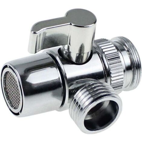 Válvula de 3 vías con conexión de anillo de sellado de latón macizo, pieza de repuesto para sistemas de ducha, utilizada en baños y cocinas, grifos de lavabo, válvulas de ducha (1/4)