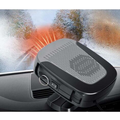 Calentador de coche de 12 V y 150 W, calentador portátil para coche, ventilador deshumidificador y descongelador con brazo giratorio de 360° para calefacción y cable de encendedor de 1,5 m. (1/5)