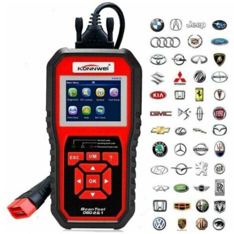Escáner y comprobador Konwei KW850 OBD2 II, lector de códigos de diagnóstico de unidad de control automotriz