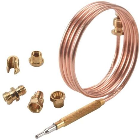 Termopar universal para estufas de gas con juego de tuercas de 5 piezas, adaptador de repuesto para el calentador del quemador