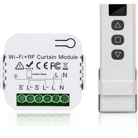 Kit de control de persianas, control de motor de persianas, mando a distancia por radio + módulo receptor, alcance hasta 100 m, interruptor para persianas, estores, toldos (1/5)
