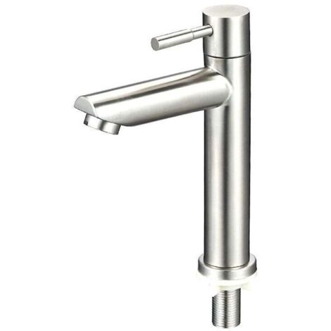 Grifo de baño moderno, grifo de lavabo, grifo monomando de lavabo con altura de caño de 150 mm, grifo monomando de lavabo cuadrado, cromo pulido (1/3)