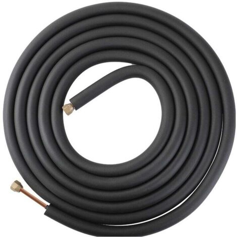Tubo de conexión de aluminio para aires acondicionados – 1 pieza, 5 m, con tuercas de cobre – espesor de pared, tubo de cobre y aluminio sin costura