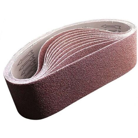 Paquete de 10 bandas de lija, 100 mm x 915 mm, grano 60, óxido de aluminio - Para trabajar la madera, pulir metales, afilar cuchillos (1/4)