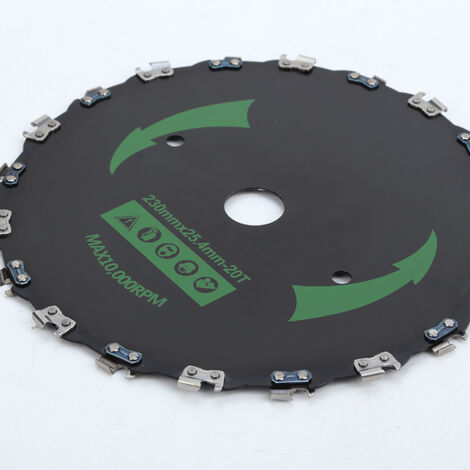Hoja de motosierra universal de 20 dientes en ángulo recto para cortacésped, accesorios de disco para jardín, 230 mm, 9 pulgadas, color negro