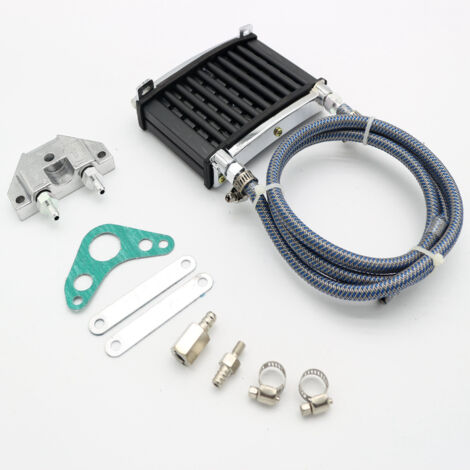Enfriador de aceite universal de aleación de aluminio adecuado para enfriadores de aceite de motor de motocicleta de 125 cc, 140 cc y 150 cc. (1/5)