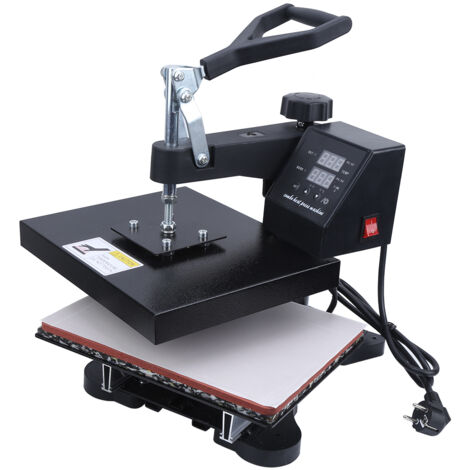 Prensa térmica digital manual de alta presión con doble pantalla para camisetas.