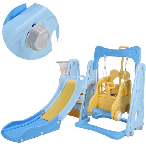 Columpio Infantil Con Estructura De Acero – 263x185x185 Cm, Incluye Nido Y Escalera