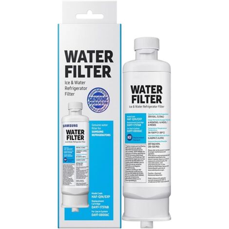 Filtro de agua y hielo original para refrigerador, con bloque de carbón, elimina el 99% de los contaminantes dañinos, proporciona agua potable limpia y cristalina, dura 6 meses, HAF-QIN/EXP, (1 unidad (1/4)