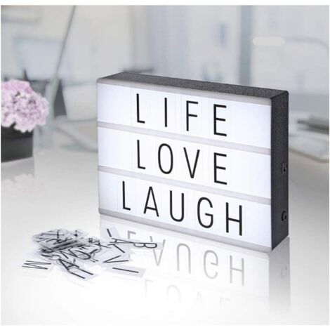 Mini caja de luz para cine, LED, 85 caracteres en blanco y negro + 119 caracteres a color, alimentación por USB o pilas, A5 (1/5)