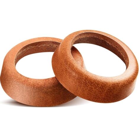 Juego de 2 arandelas de cuero, manguitos de pistón de piel de vaca, compatibles con bombas manuales tipo 75, accesorios para bombas de agua, color marrón.