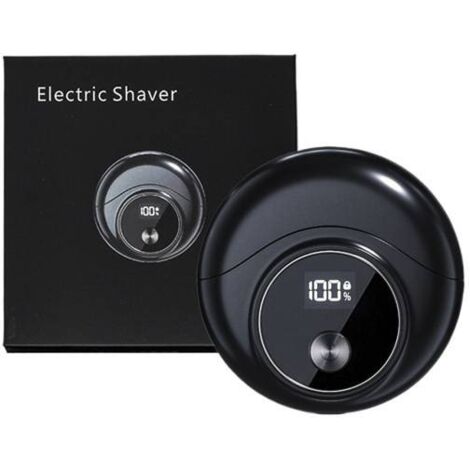 Mini afeitadora eléctrica con motor de alta velocidad, resistente al agua, recargable por USB, afeitadora rotativa portátil para viajes, color negro. (1/5)