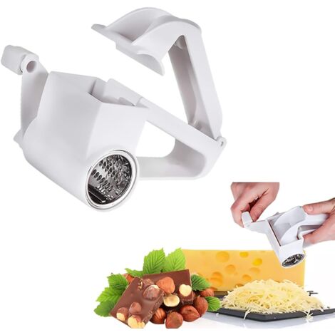 Rallador de queso giratorio, mini molinillo de queso manual de acero inoxidable, utensilio de cocina manual para rallar quesos duros, mantequilla, etc. (1/5)