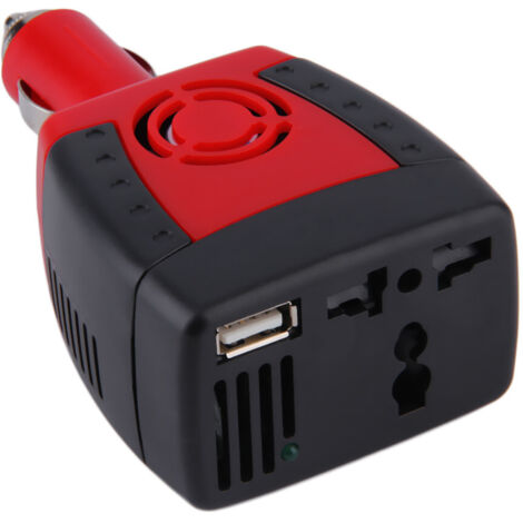 Inversor de corriente de 150 W, convertidor de CC de 12 V a CA de 220 V para coche, con adaptador de puerto de carga USB2.