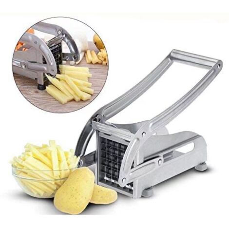 Cortador de papas fritas – Cortador de papas de acero inoxidable – Cortador de papas profesional, picador manual de verduras, papas fritas, pepinos y verduras Fokcalgary (1/4)