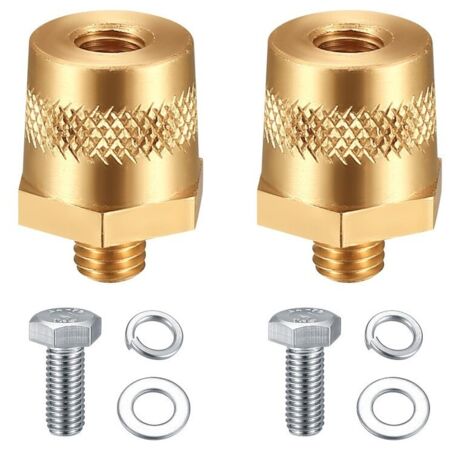 terminales de batería de 12 V, terminales de batería M8 para automóviles, adaptador de terminales de batería con tornillos de acero inoxidable para automóviles, camiones y cruceros. (1/5)