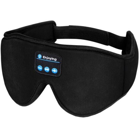 Antifaz para dormir con Bluetooth, antifaz nocturno para viajes, yoga y meditación, función de repetición de alarma para hombres y mujeres - Negro (1/5)