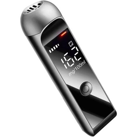Alcoholímetro Analizador de aliento con pantalla LED, analizador de alcoholímetro de precisión de grado profesional, herramienta de prueba de alcoholemia para uso personal (negro) (1/5)